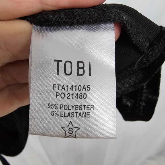 Tobi Black Velvet Sheer Tank Top Y2K Goth Boho Fairy Club Party S - Picture 10 of 12
